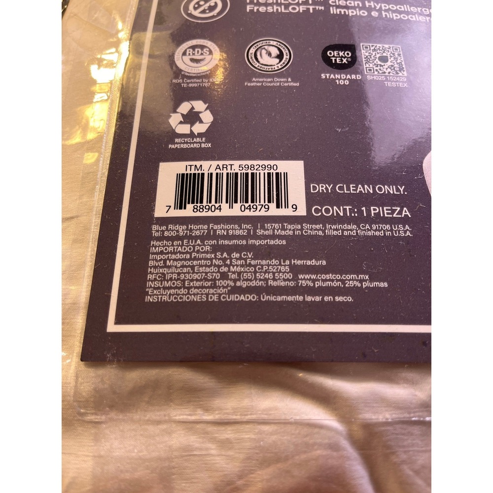 Hotel Grand White Down Comforter Twin White NEW 500TC 650FP Baffle Box - Picture 7 of 7